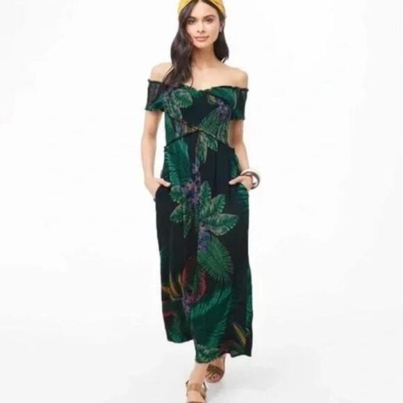 Patrons of Peace Tropical Floral Crossover Wide Leg Jumpsuit - Picture 1 of 13